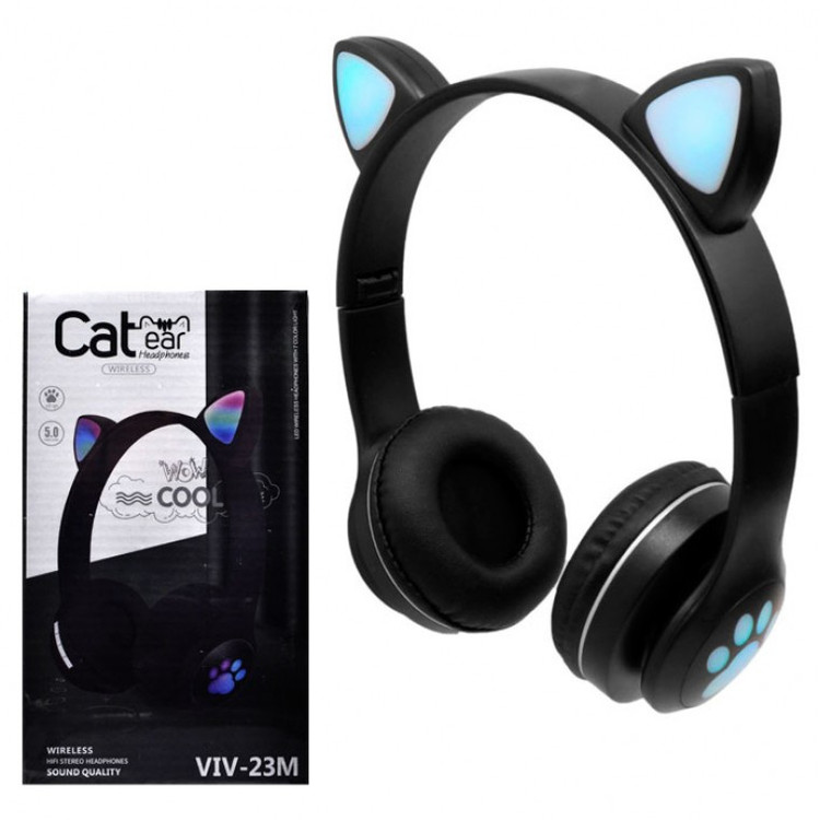 هدفون بیسیم بلوتوثی طرح گربه مدل VIV-23M با نورپردازی RGB