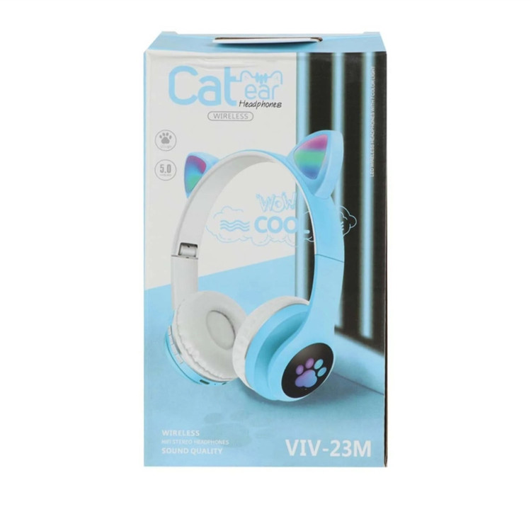 هدفون بیسیم بلوتوثی طرح گربه مدل VIV-23M با نورپردازی RGB