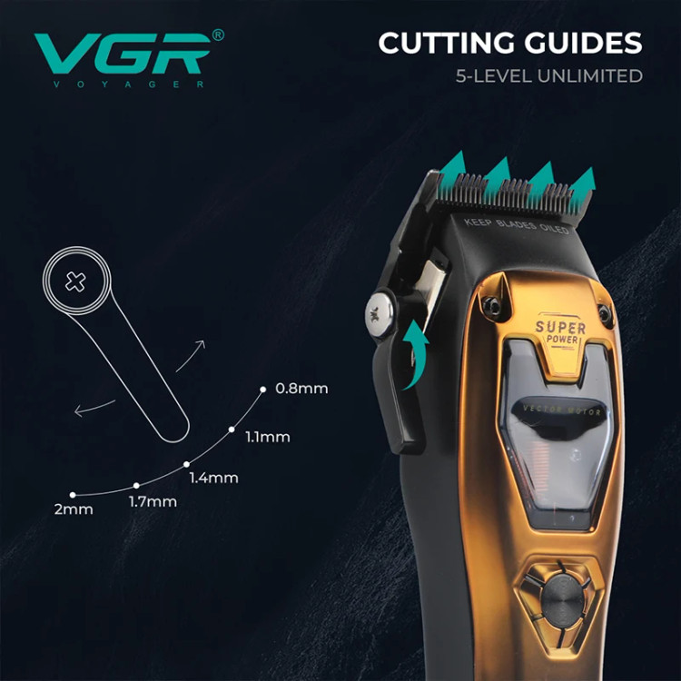 ماشین اصلاح حرفهای وی جی آر (VGR) مدل V-668 با تیغه سرامیکی
