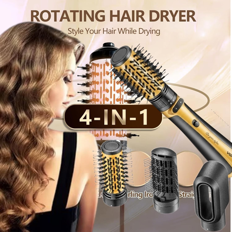 سشوار برسدار چرخشی VGR مدل V-495 | توان ۱۲۰۰ وات + حالتدهی حرفهای مو