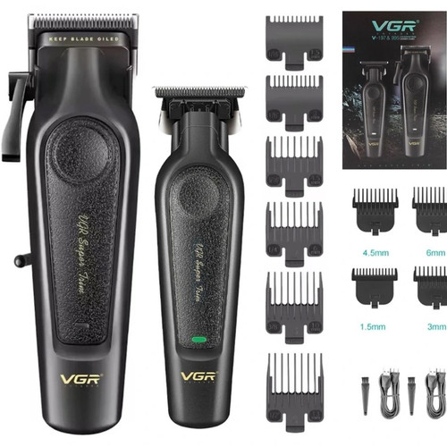 ست حرفهای ماشین اصلاح VGR مدل V-197 و V-995 | پکیج کامل اصلاح سر و صورت