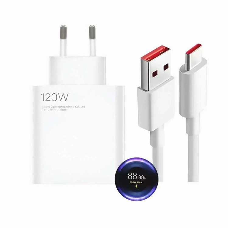 شارژر ۱۲۰ وات شیائومی اصل به همراه کابل ۶ آمپر | پک اورجینال HyperCharge
