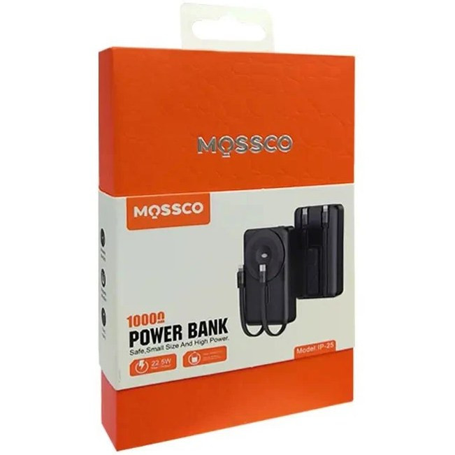 پاوربانک وایرلس موسکو Mosco مدل IP-25 | ۱۰ هزار میلیآمپر | فست شارژ ۲۲.۵ وات