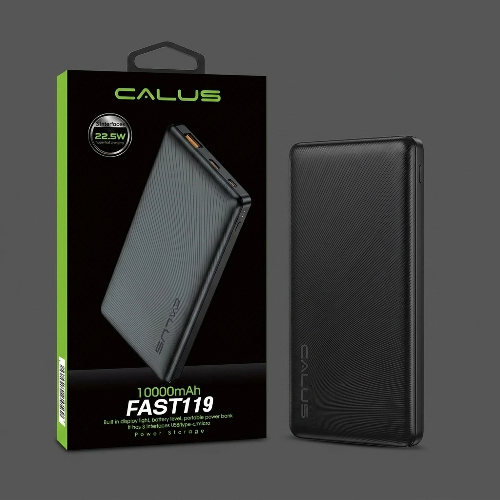پاوربانک کالوس مدل Fast 119 ظرفیت 10000 | شارژر همراه 22.5 وات Calus