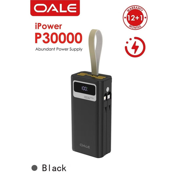 پاوربانک اوآله مدل iPower P30000 ظرفیت 30000 | شارژ سریع 22.5 وات Oale