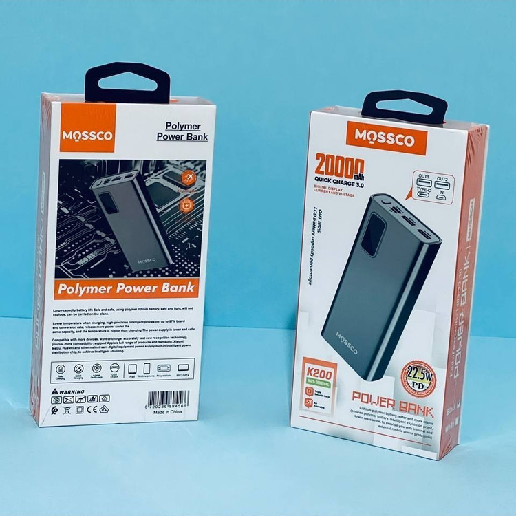 پاوربانک ۲۰۰۰۰ مسکو مدل K200 | شارژر همراه خوشقیمت و پرظرفیت