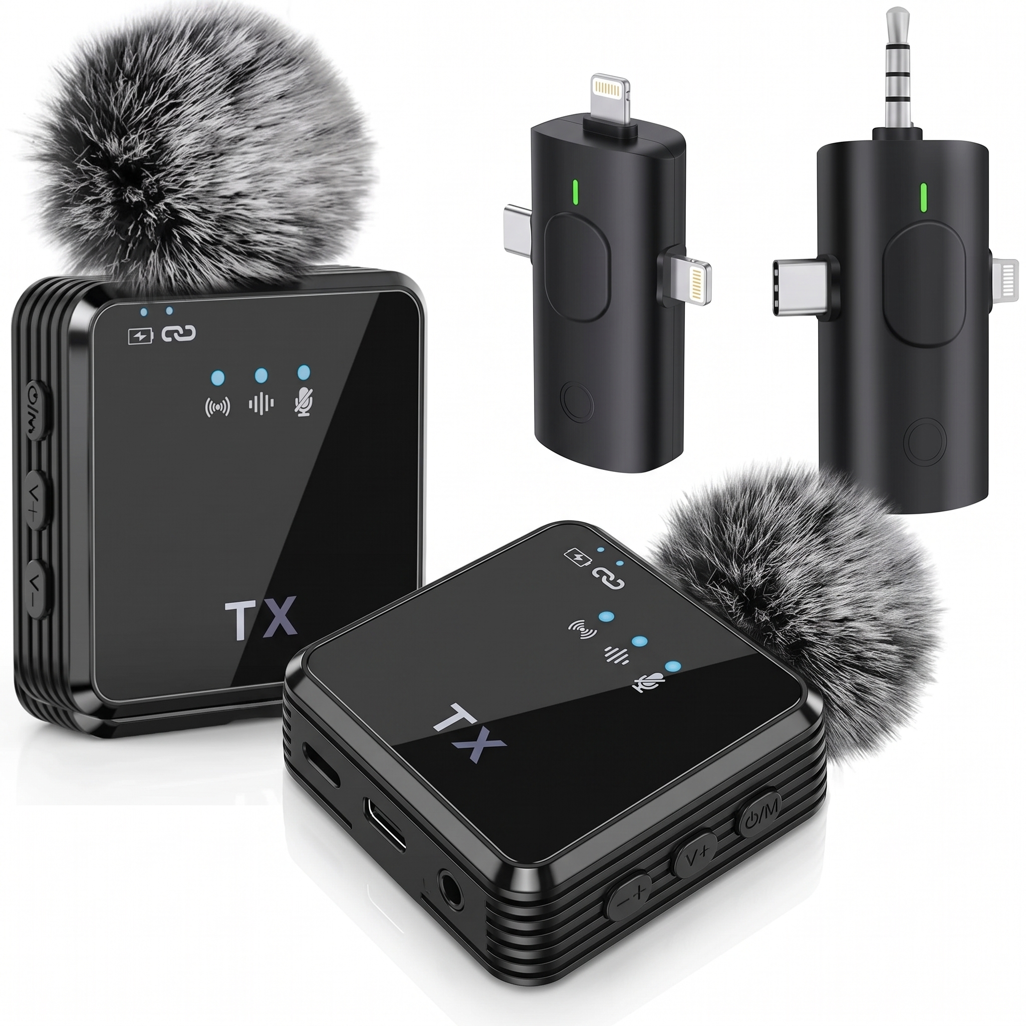 میکروفون یقه‌ای بی‌سیم F11-2 | ست دوگانه برای ضبط ویدیو، مصاحبه و تولید محتوا