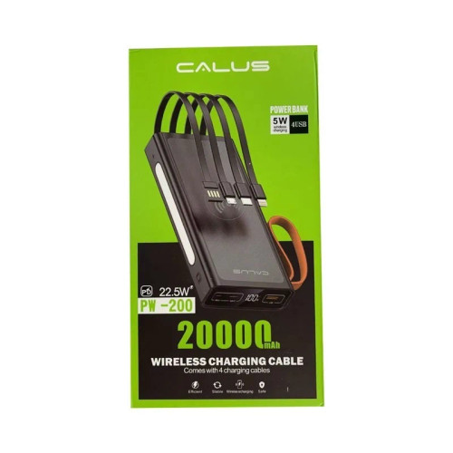پاوربانک کالوس مدل PW-200 ظرفیت 20000 میلیآمپر ساعت | شارژر همراه پرقدرت