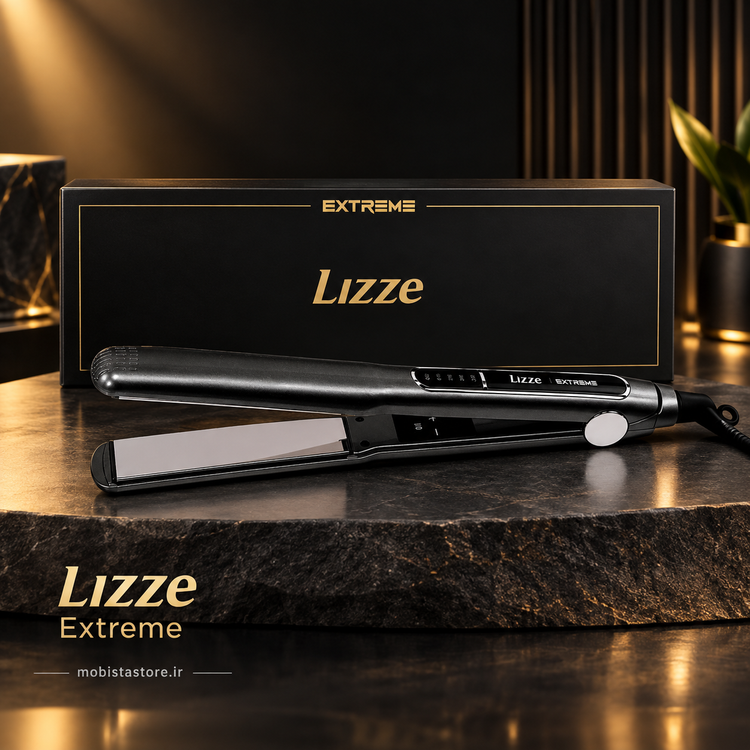 اتو مو لیز Lizze مدل Extreme اصل برزیلی با صفحات سرامیکی تورمالین و کنترل دما دیجیتال/اصلی و اورجینال