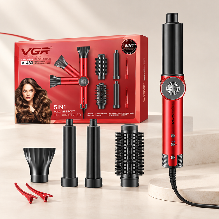 سشوار و استایلر ۵ کاره حرفهای وی جی آر (VGR) مدل V-483