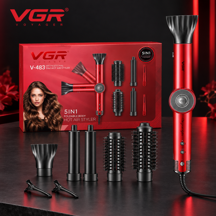سشوار و استایلر ۵ کاره حرفهای وی جی آر (VGR) مدل V-483