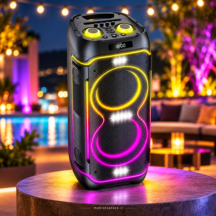 اسپیکر بلوتوثی مسکو مدل Party Box 500 | سیستم صوتی قدرتمند پارتی باکس
